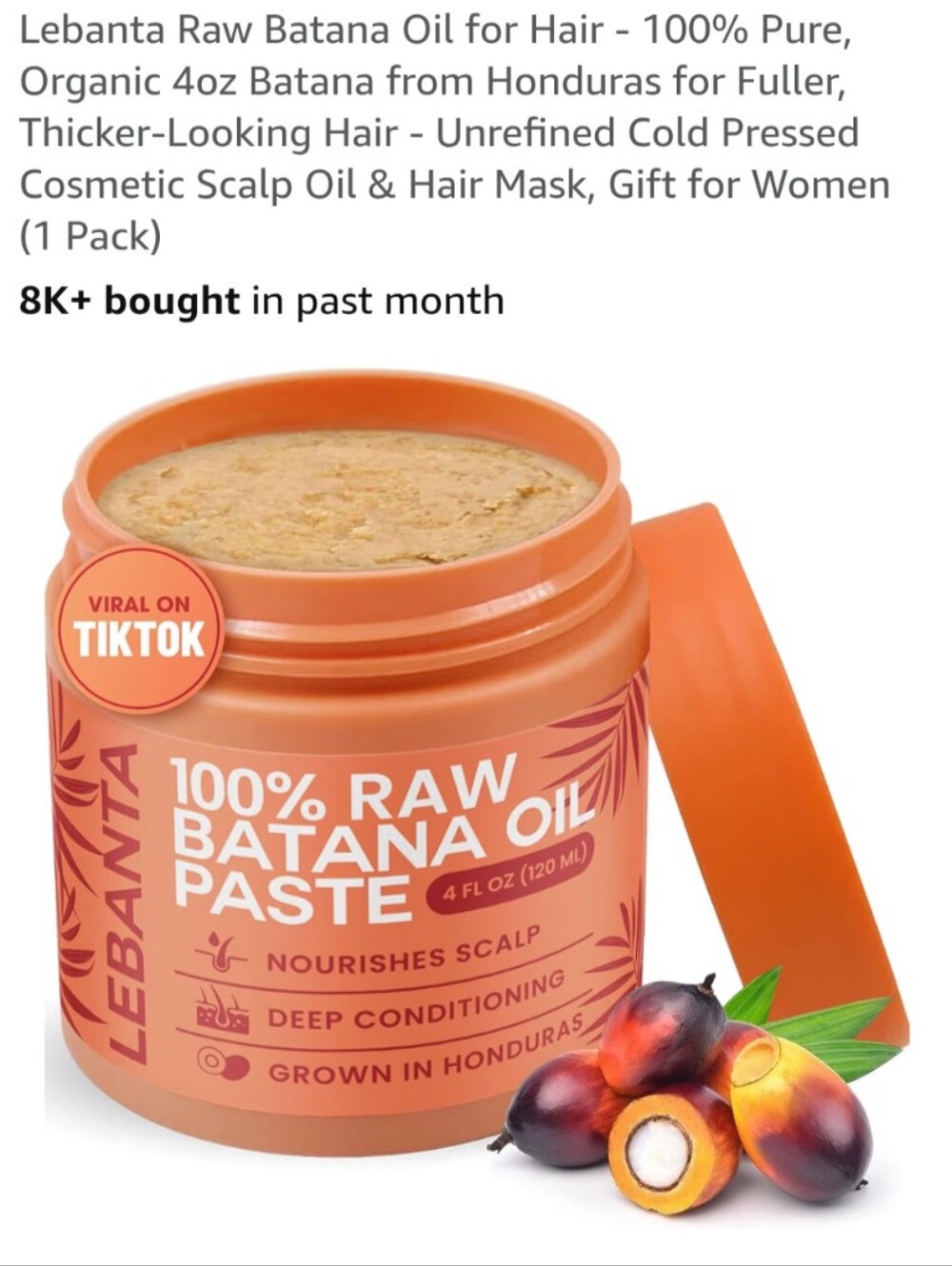 Lebanta 100% Raw Batana Oil Paste - Peach Coral